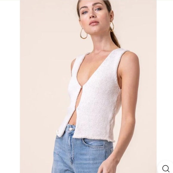 Line and Dot Renegade Ivory Cotton Knit Vest or Top Size Small - Picture 11 of 12